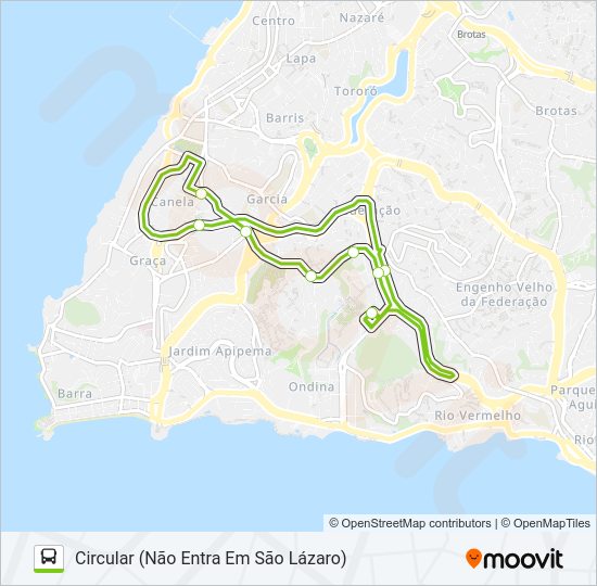 Mapa da linha ROTA B-01 de ônibus