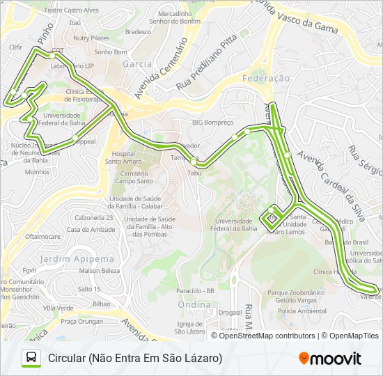 Mapa de ROTA B-04 de autobús