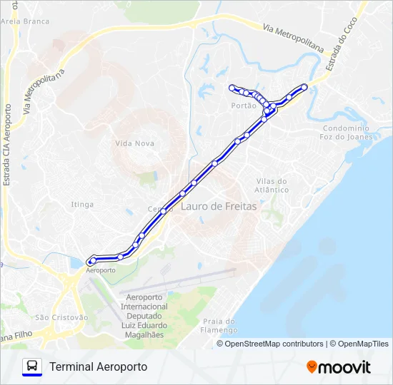 854.URB PORTÃO - TERMINAL AEROPORTO Bus Line Map
