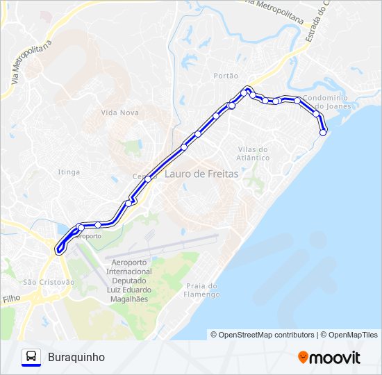 Mapa de 937.URB BURAQUINHO - TERMINAL AEROPORTO de autobús