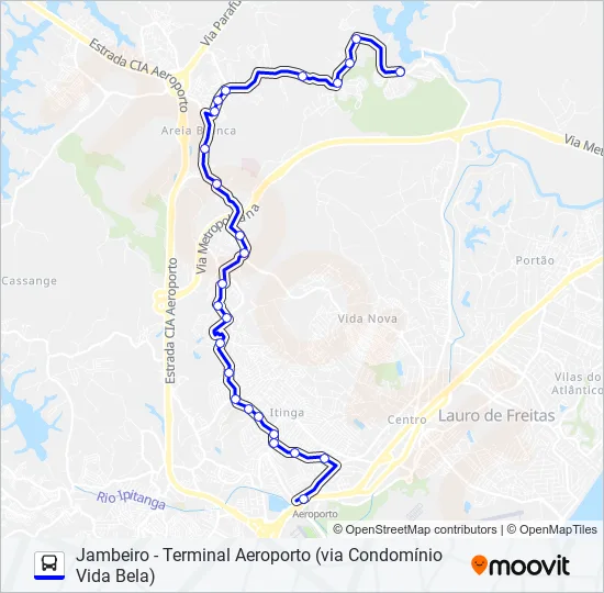855.URB JAMBEIRO - TERMINAL AEROPORTO (VIA CONDOMÍNIO VIDA BELA) Bus Line Map