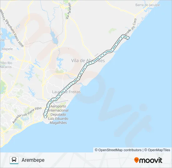 857.URB AREMBEPE - ITAPUÃ Bus Line Map