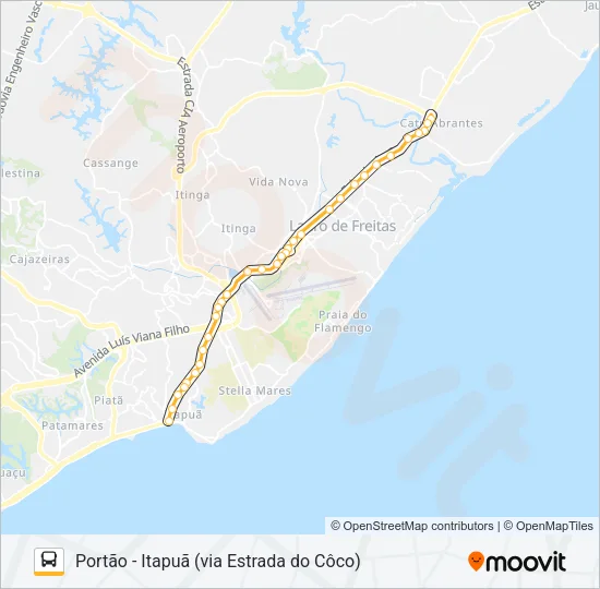 892I.URB PORTÃO - ITAPUÃ (VIA ESTRADA DO CÔCO) Bus Line Map