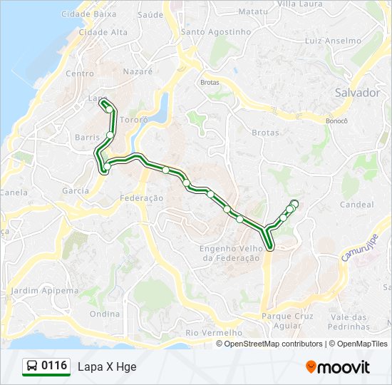 Mapa de 0116 de autobús