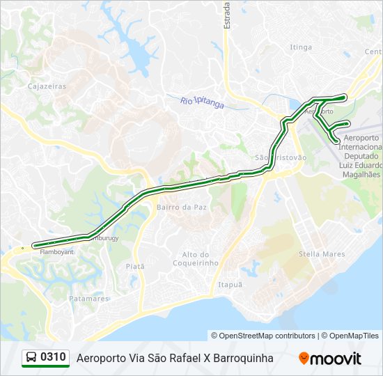 Mapa da linha 0310 de ônibus