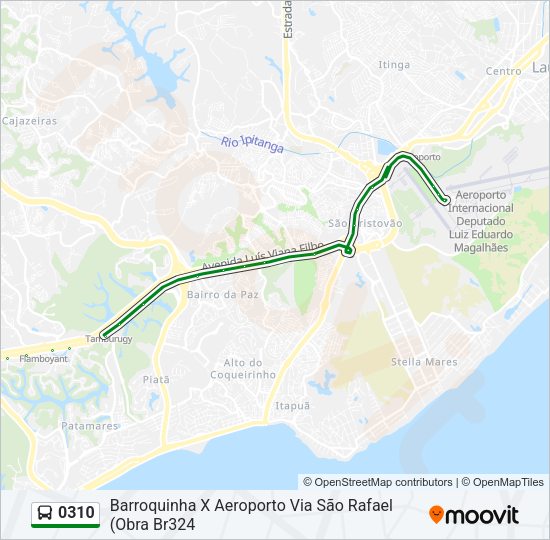 Mapa da linha 0310 de ônibus