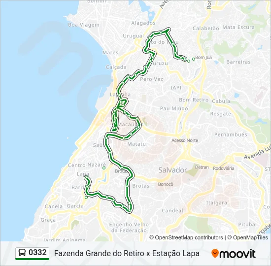 0332 Bus Line Map
