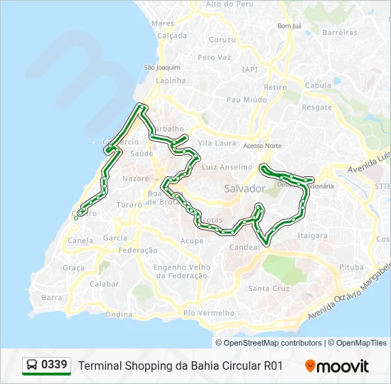 Rota da linha 0339: horários, paradas e mapas - Ter.Shopping Da