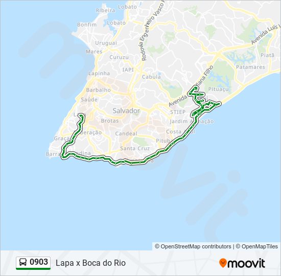 Mapa da linha 0903 de ônibus