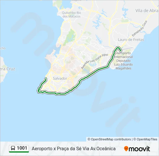 1001 Bus Line Map