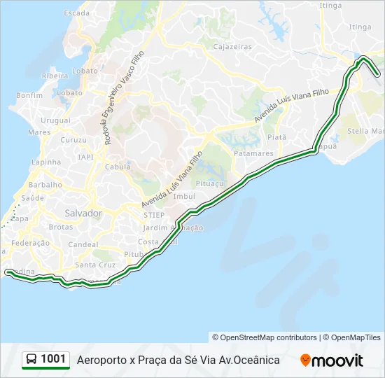 1001 Bus Line Map