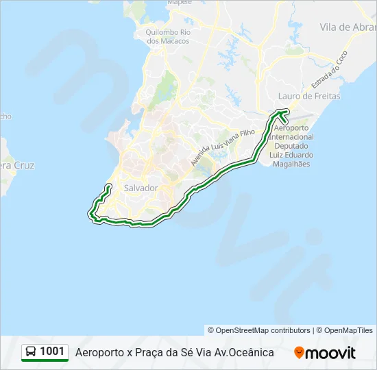 1001 Bus Line Map