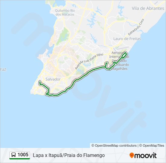 Mapa de 1005 de autobús