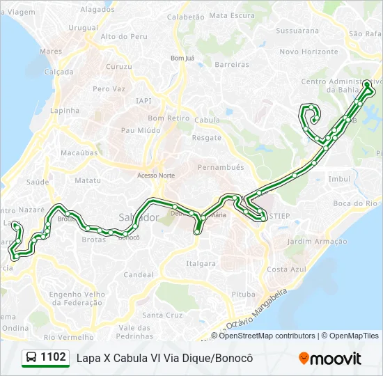 1102 Bus Line Map