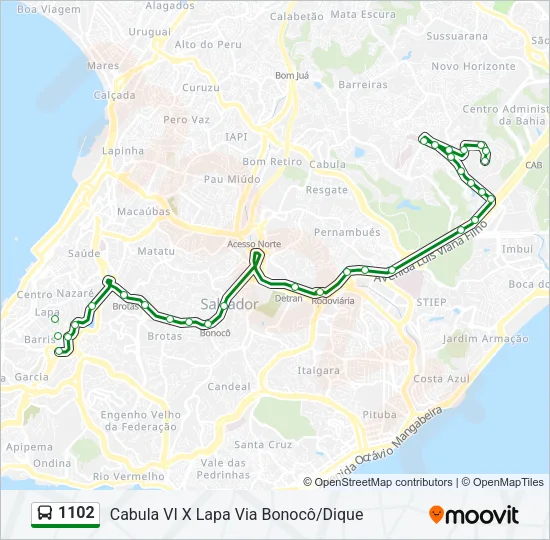 1102 Bus Line Map