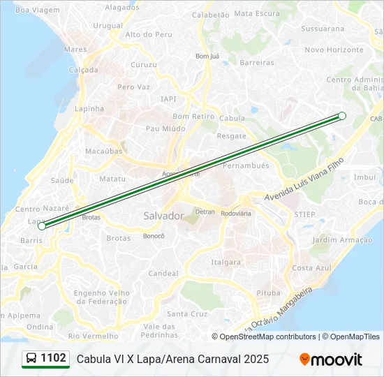 1102 Bus Line Map