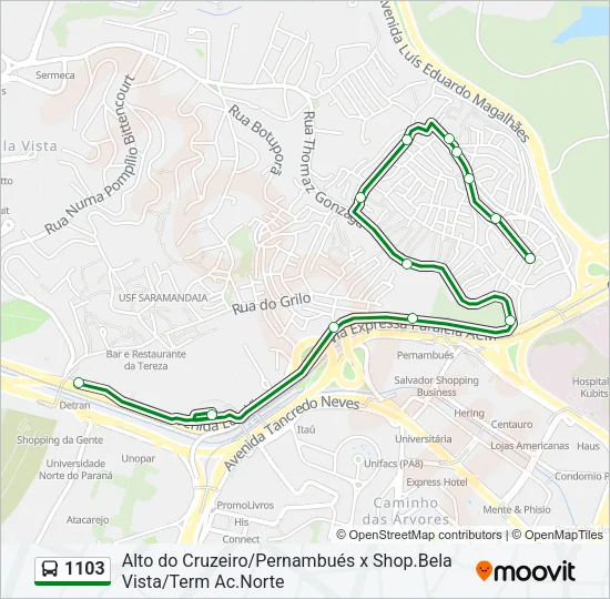 1103 Bus Line Map