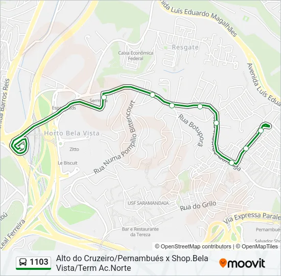 1103 Bus Line Map