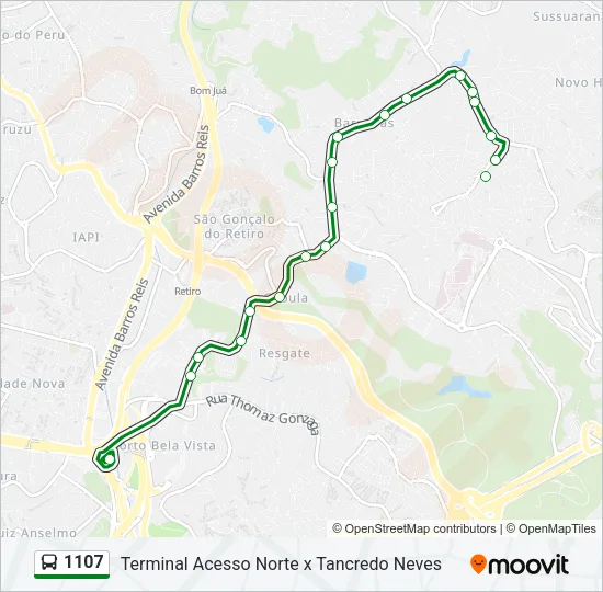 1107 Bus Line Map