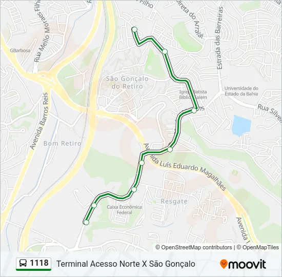 1118 Bus Line Map