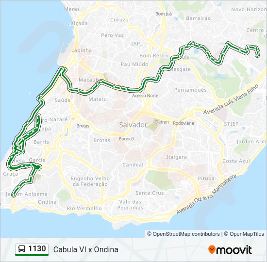 1130 Bus Line Map
