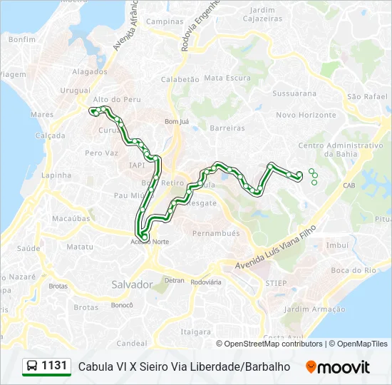 1131 Bus Line Map