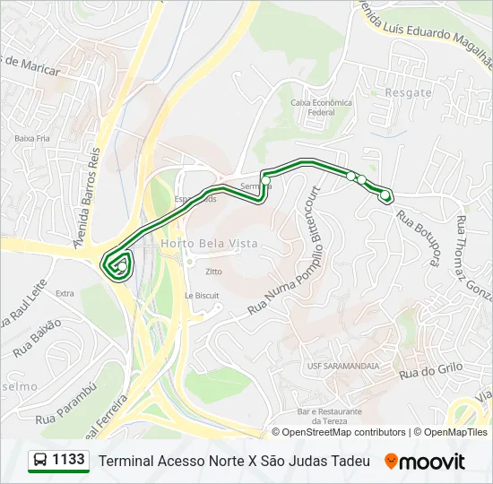 1133 Bus Line Map