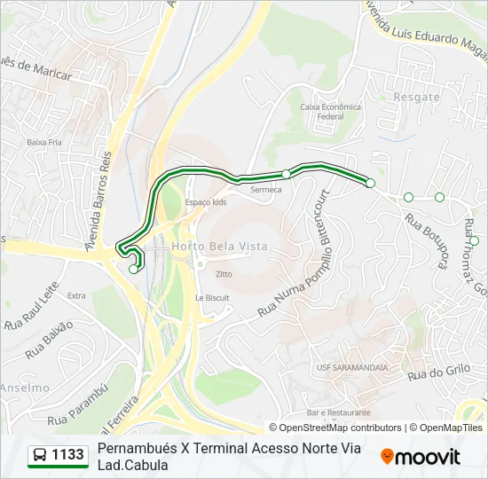 1133 Bus Line Map