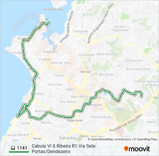 1141 Bus Line Map
