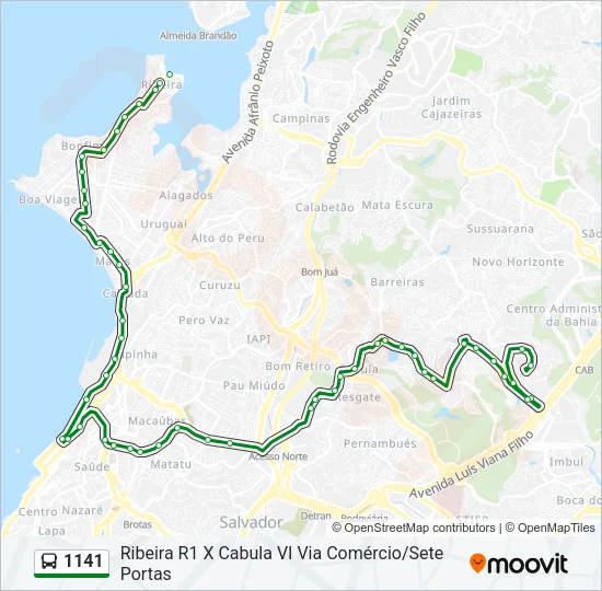1141 Bus Line Map