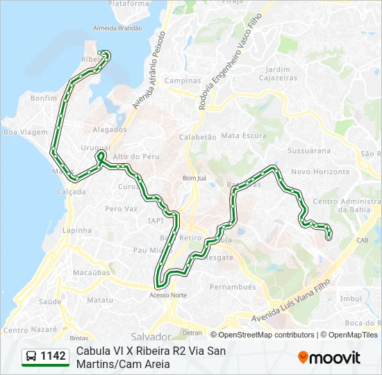1142 Bus Line Map