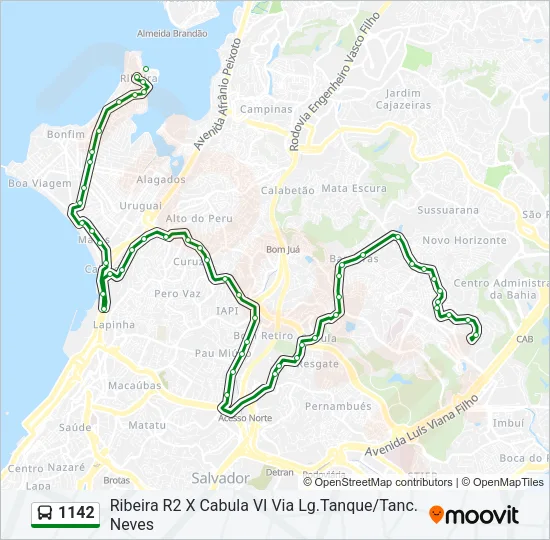 1142 Bus Line Map