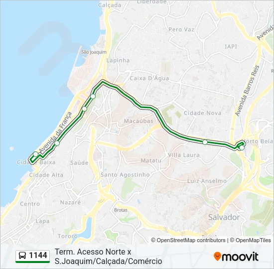 1144 Bus Line Map