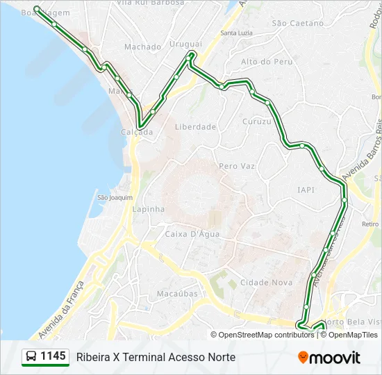 1145 Bus Line Map