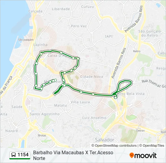 1154 Bus Line Map