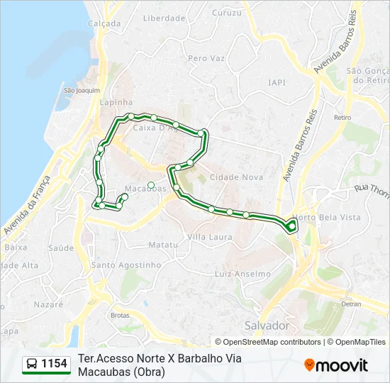 1154 Bus Line Map