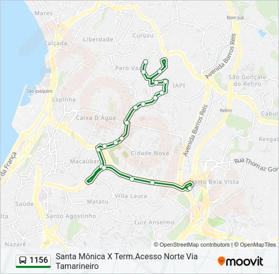 1156 Bus Line Map