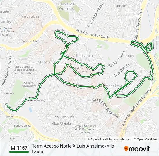 1157 Bus Line Map