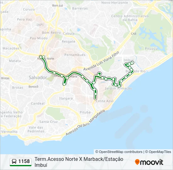 1158 Bus Line Map