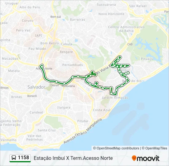 1158 Bus Line Map