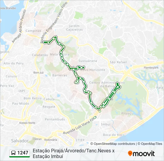 1247 Bus Line Map