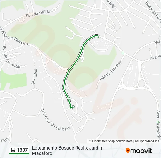 1307 Bus Line Map