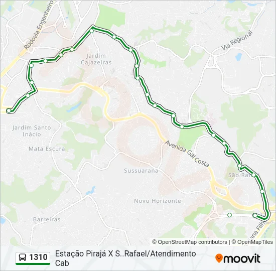 1310 Bus Line Map