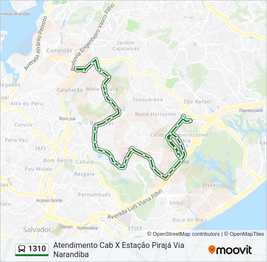 1310 Bus Line Map