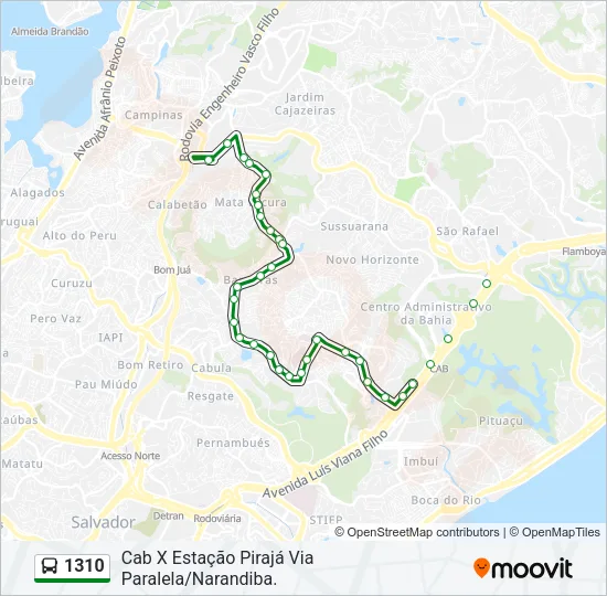 1310 Bus Line Map
