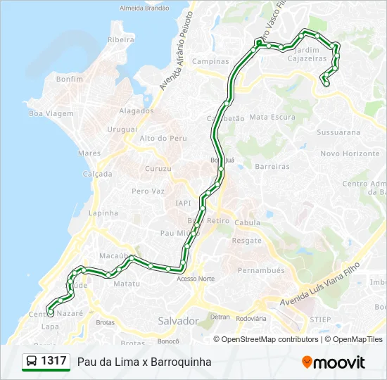 1317 Bus Line Map