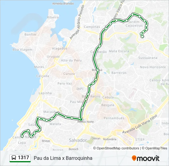 1317 Bus Line Map