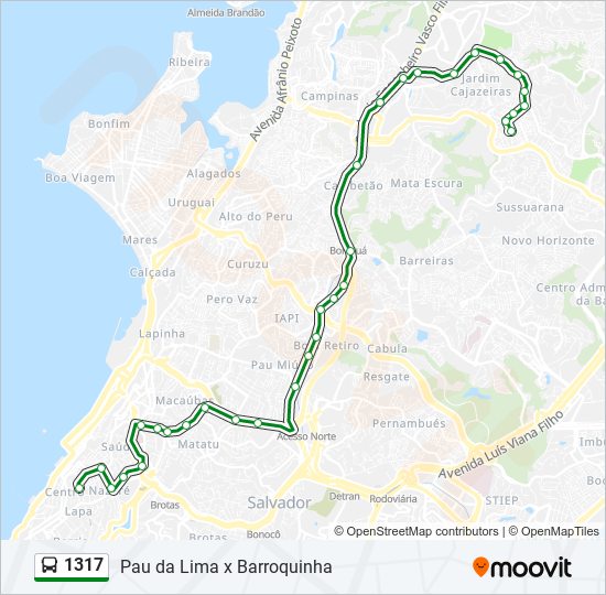 1317 bus Line Map