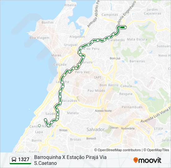 1327 Bus Line Map