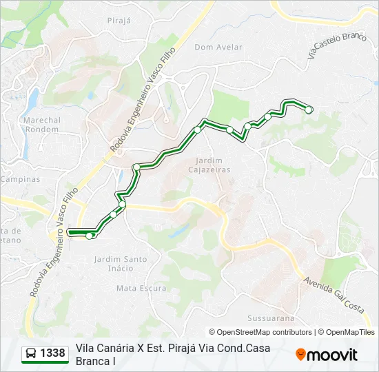 1338 Bus Line Map